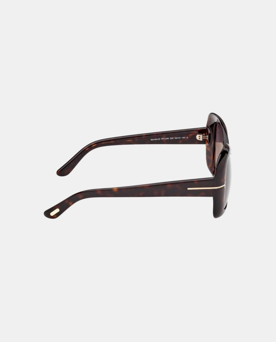 Gafa de sol de mujer cuadrada en acetato con lente degradada - Tom Ford - Marrón Marrón-4