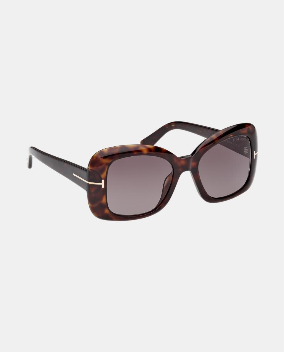 Gafa de sol de mujer cuadrada en acetato con lente degradada - Tom Ford - Marrón Marrón-5
