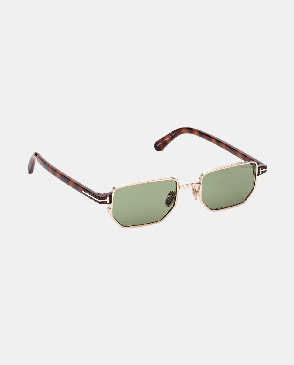 Gafas de sol FT1360 CAINE-02 de hombre rectangular en metal - Tom Ford - Oro Oro-8