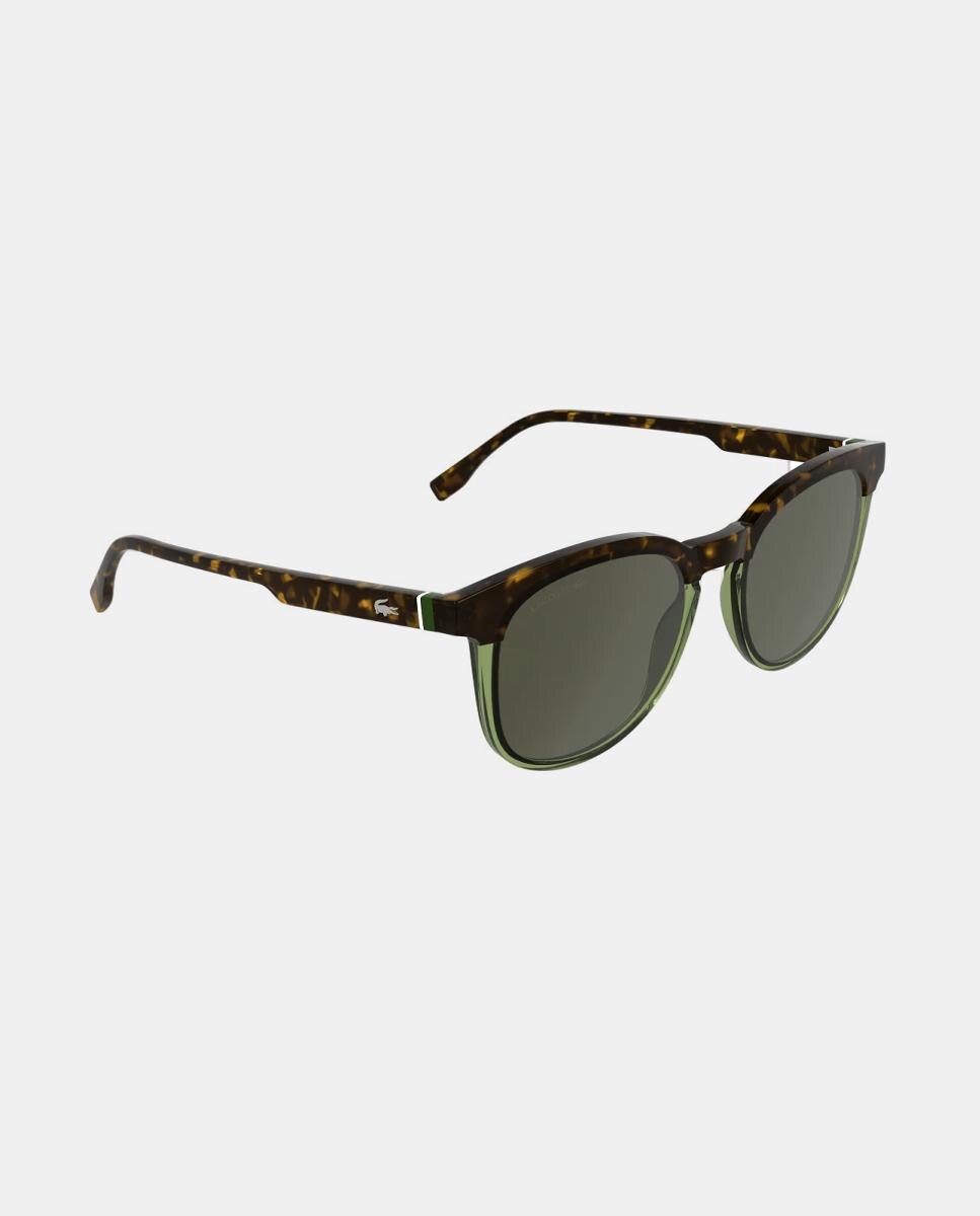 Gafa de sol de hombre ovalada en inyectado - Lacoste - Marrón Marrón-3