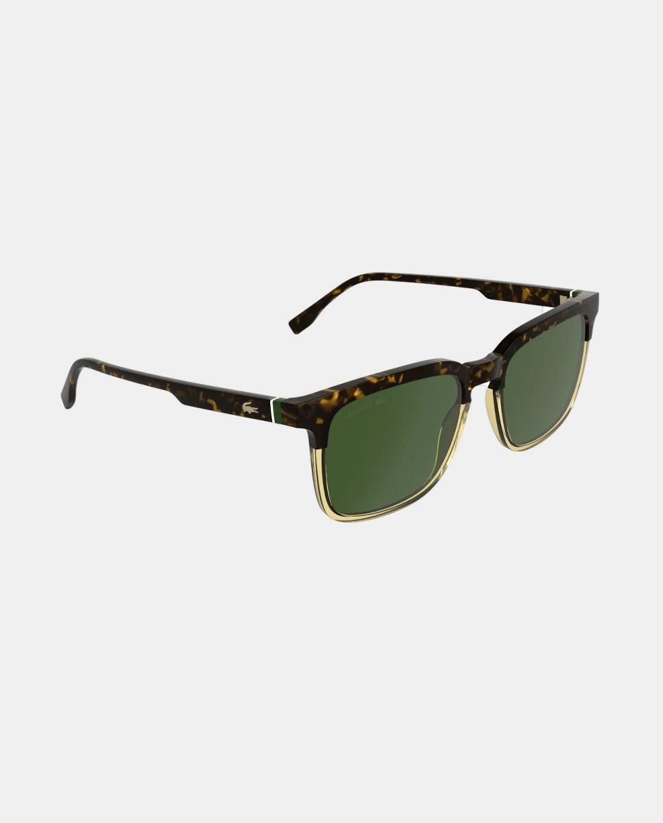 Gafa de sol de hombre cuadrada en inyectado - Lacoste - Marrón Marrón-3