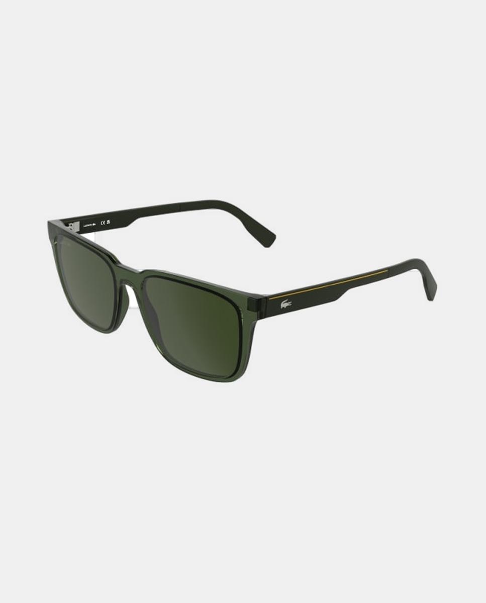 Gafa de sol de hombre cuadrada en inyectado con lente espejada - Lacoste - Verde oscuro Verde oscuro-2
