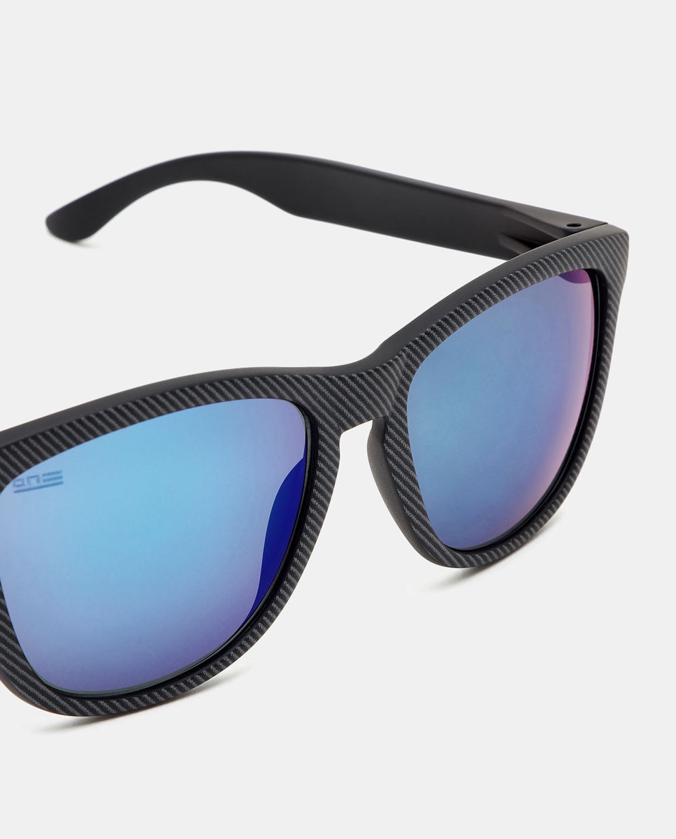 Óculos de Sol Unissexo Quadrados com Lentes Polarizadas Azul-4