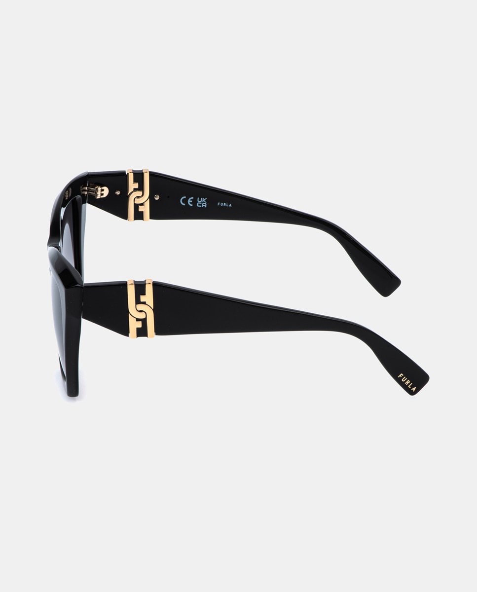 Imagen 3 de Gafa de sol de mujer cuadrada en acetato con lente degradada - Furla - Negro Negro
