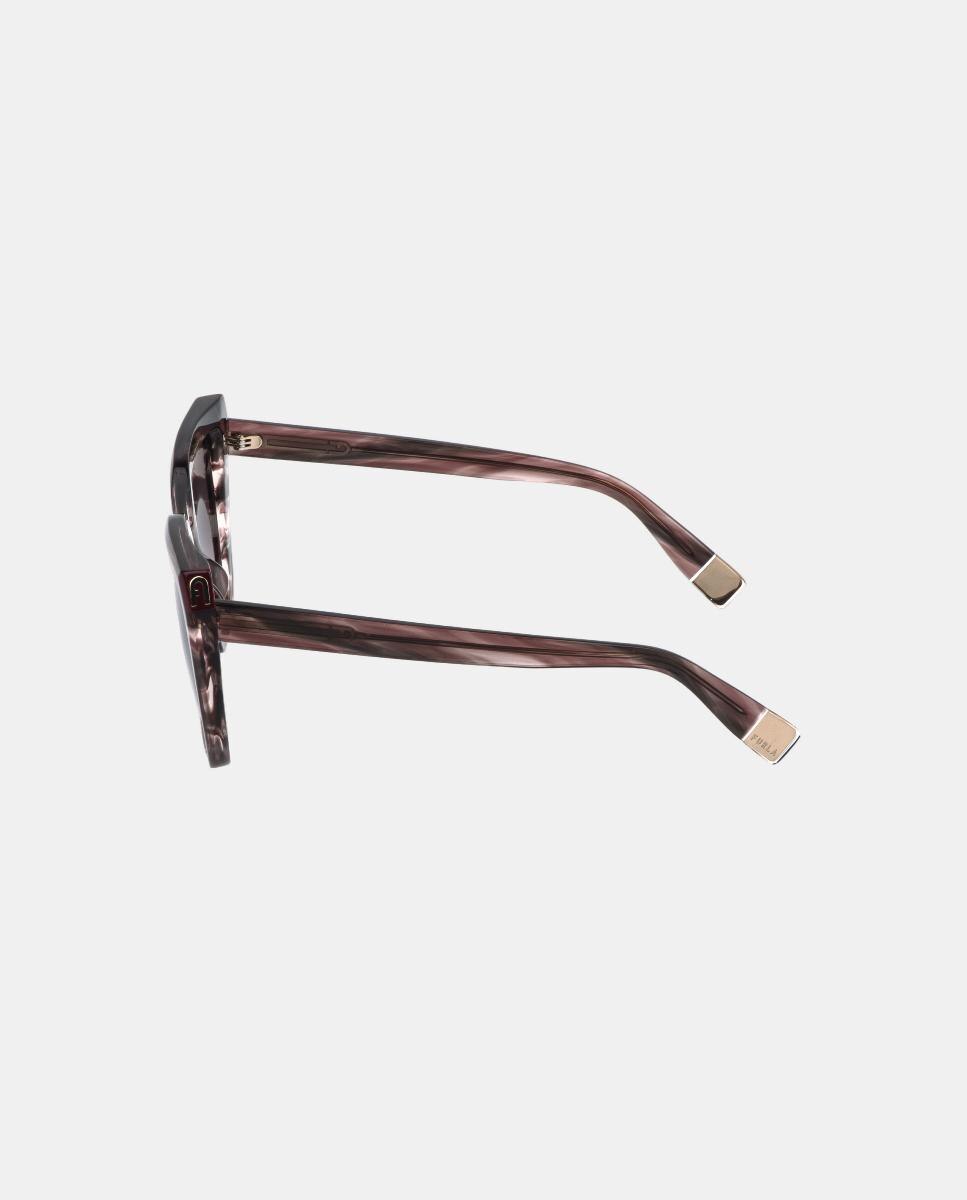Imagen 2 de Gafa de sol de mujer cuadrada en acetato con lente degradada - Furla - Marrón claro Marrón claro