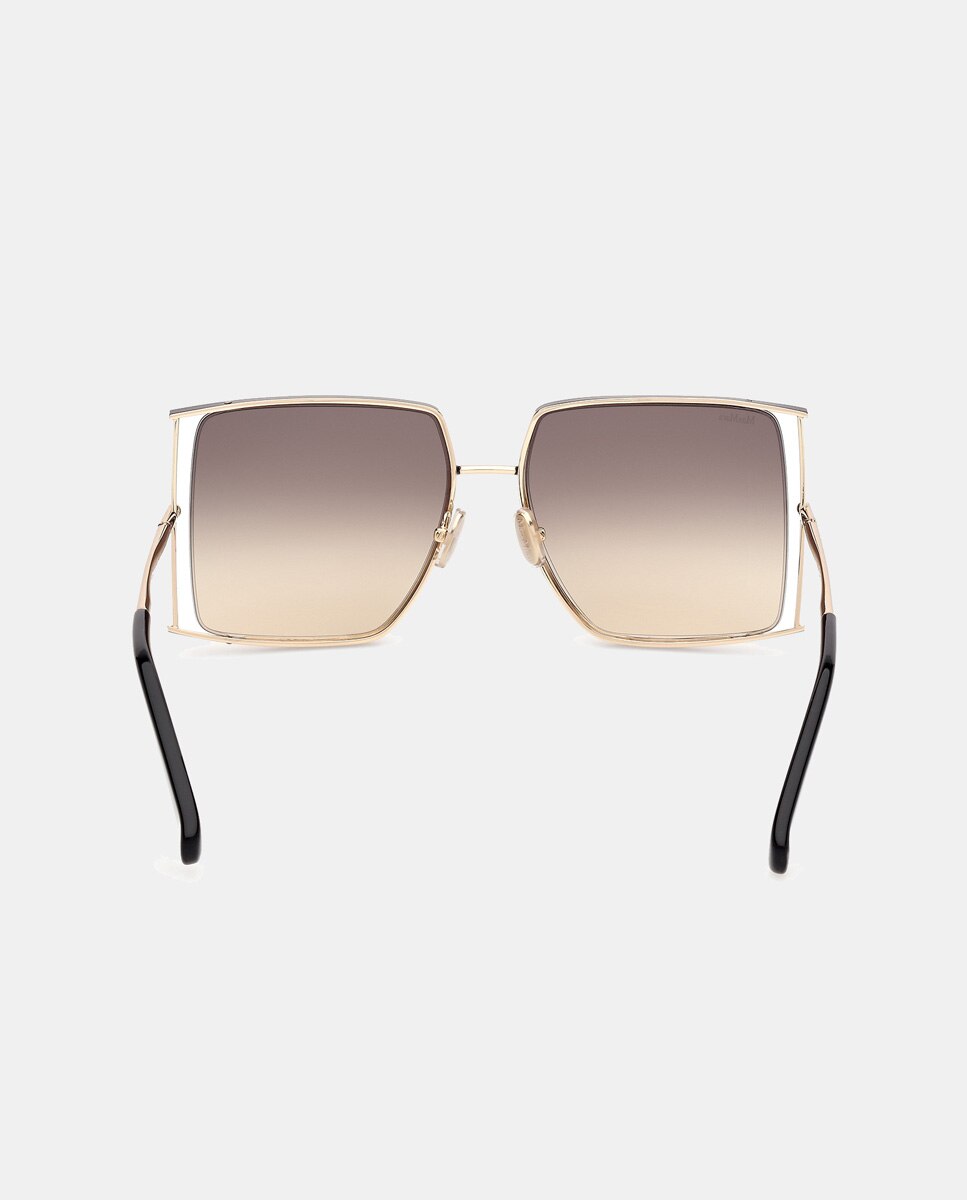 Imagen 4 de Gafas de sol de mujer rectangulares metalicas en dorado - Max Mara - Negro Negro