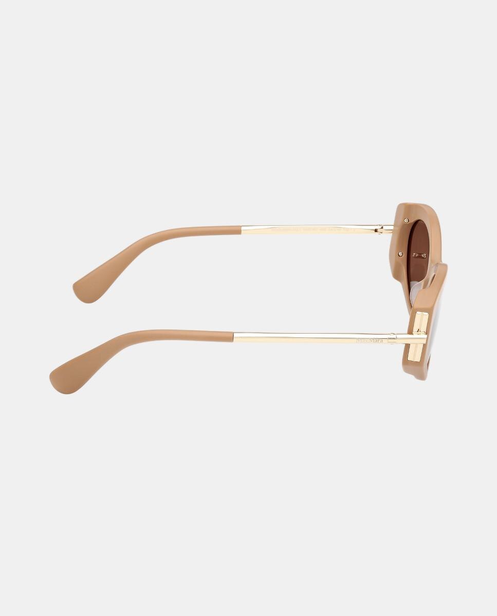 Gafa de sol de mujer ovalada en acetato - Max Mara - Marrón Marrón-4