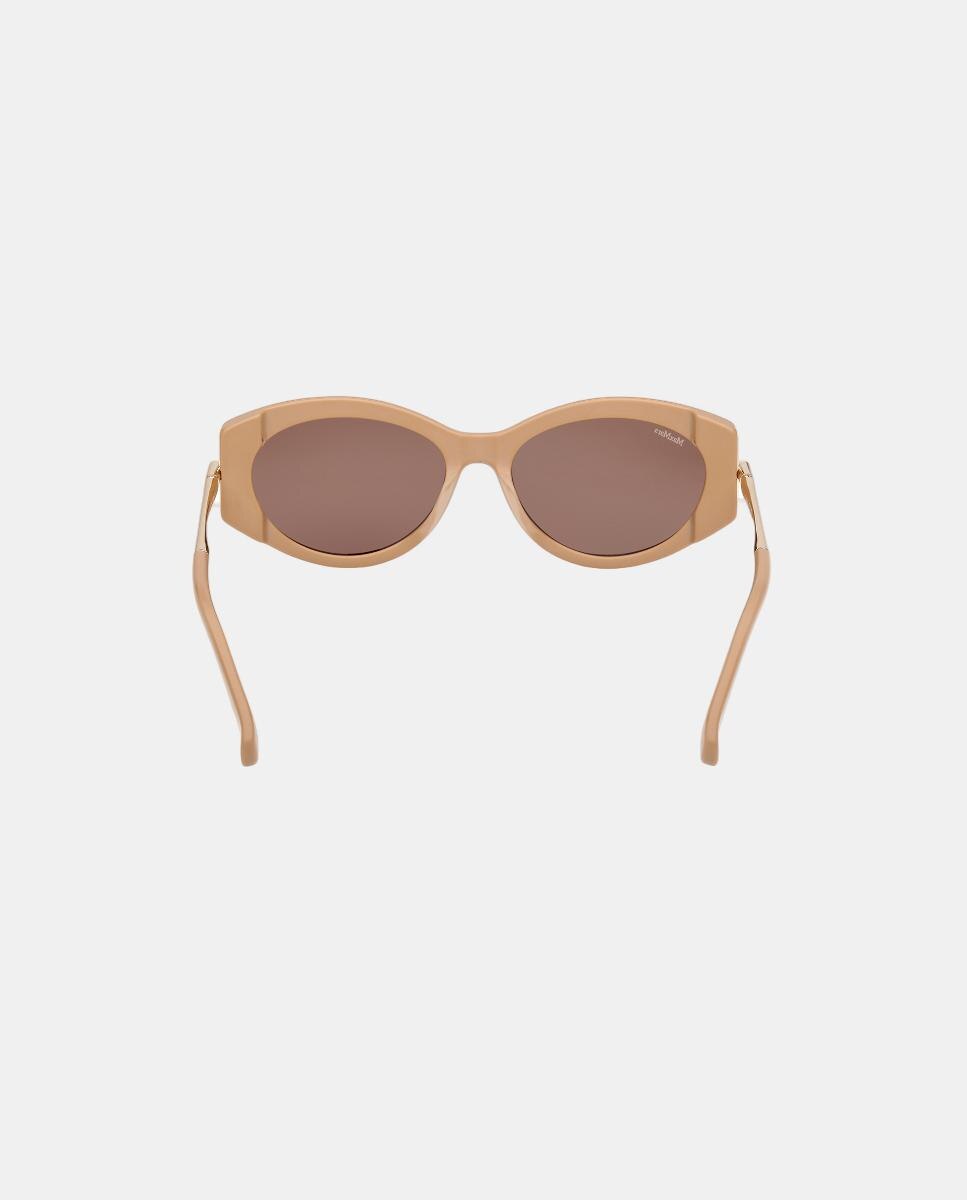 Gafa de sol de mujer ovalada en acetato - Max Mara - Marrón Marrón-6