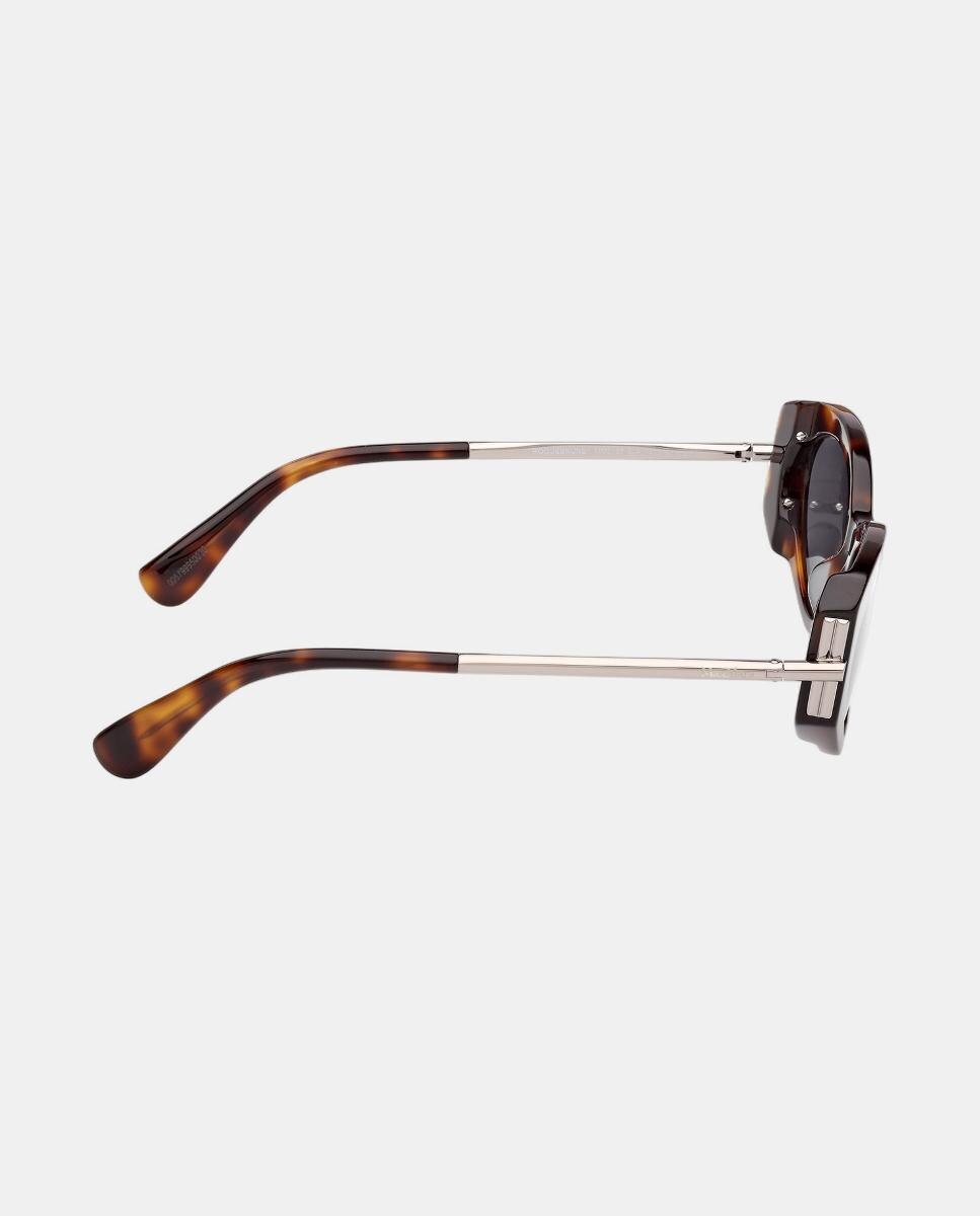 Gafa de sol de mujer ovalada en acetato - Max Mara - Marrón oscuro Marrón oscuro-4