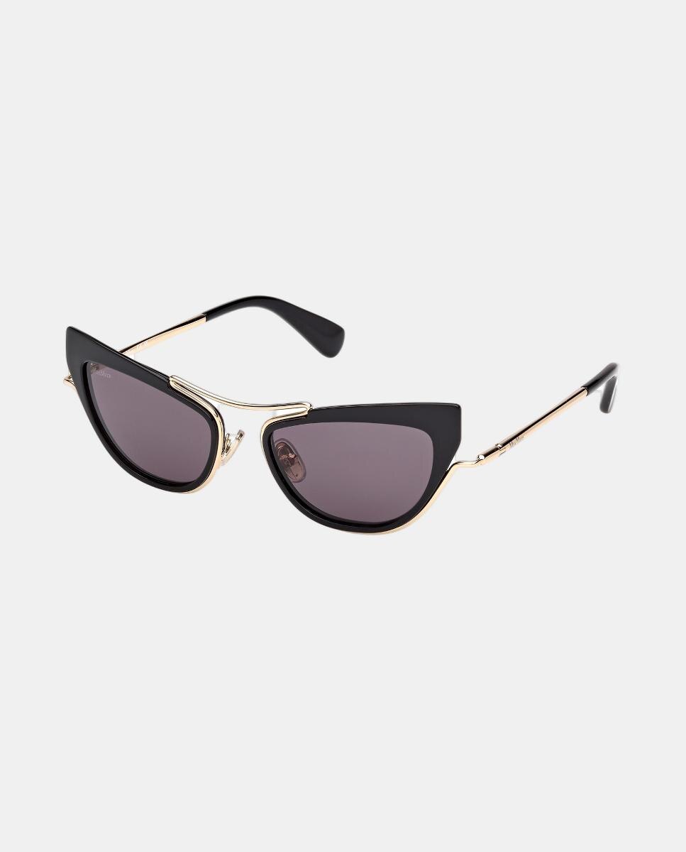 Gafa de sol de mujer ojo de gato en acetato - Max Mara - Negro Negro-2