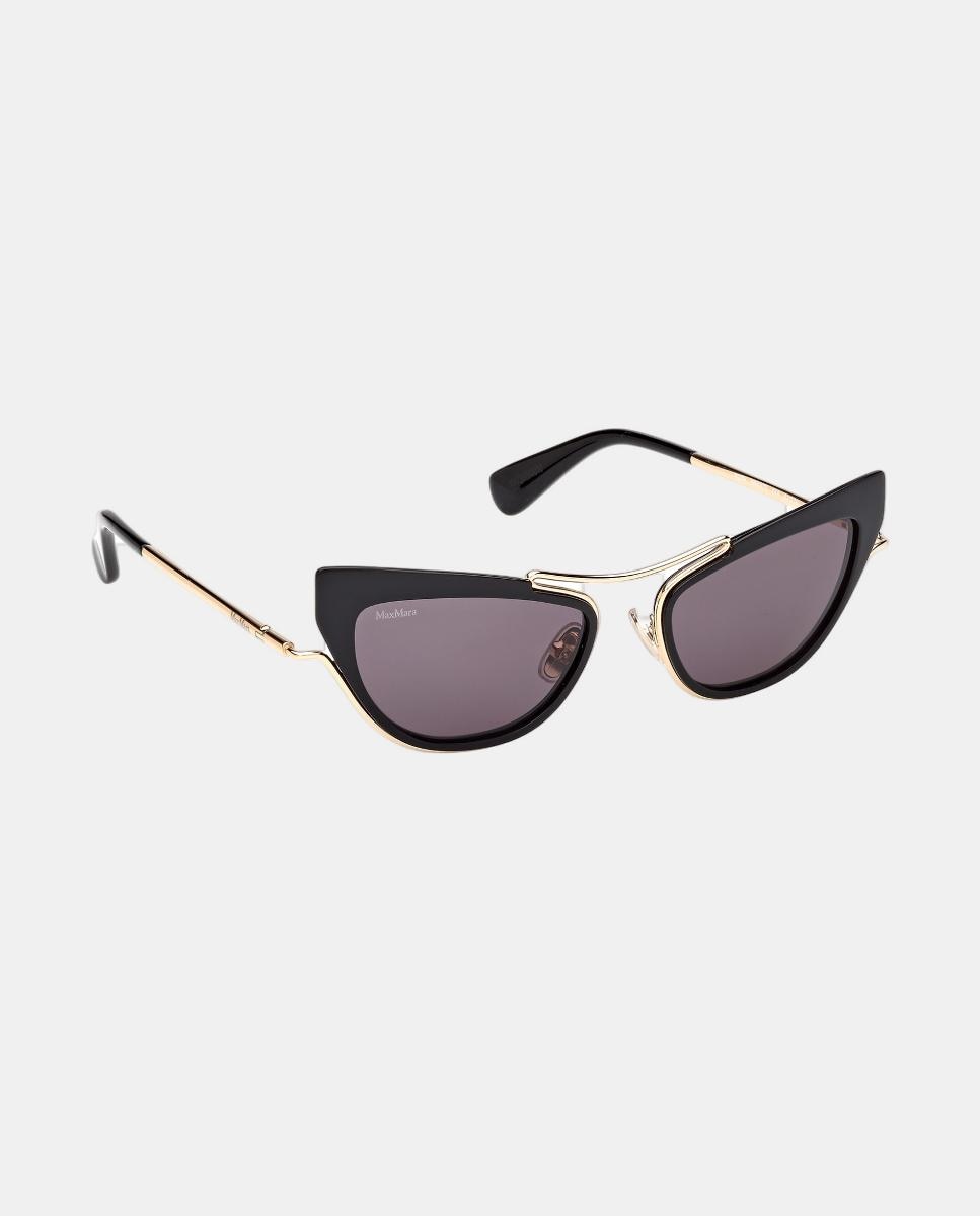 Gafa de sol de mujer ojo de gato en acetato - Max Mara - Negro Negro-3