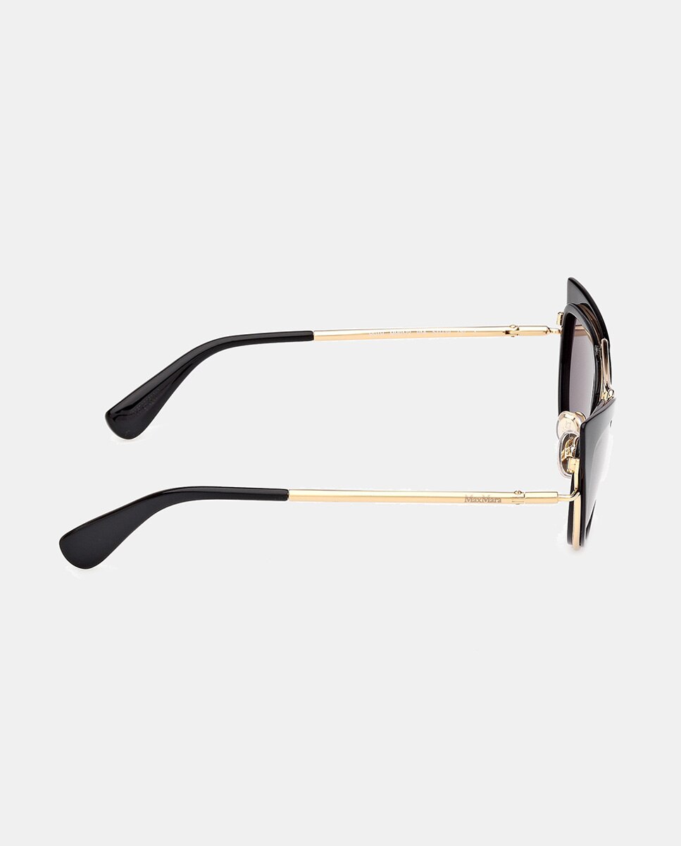 Gafa de sol de mujer ojo de gato en acetato - Max Mara - Negro Negro-4
