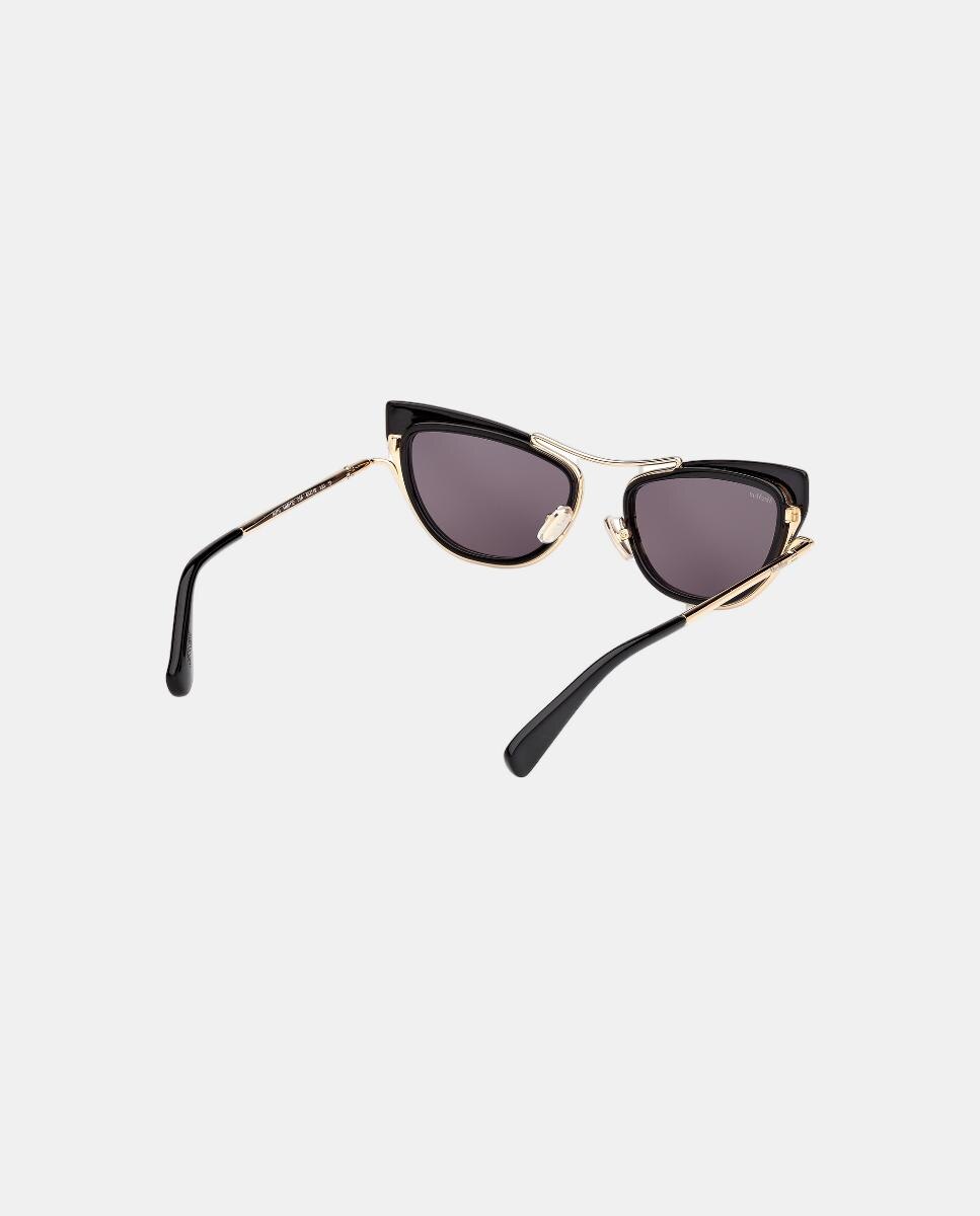 Gafa de sol de mujer ojo de gato en acetato - Max Mara - Negro Negro-5