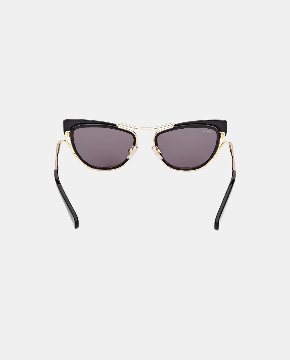 Gafa de sol de mujer ojo de gato en acetato - Max Mara - Negro Negro-6
