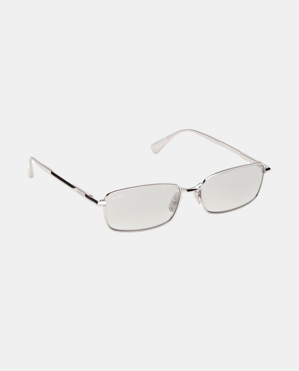 Gafas de sol MM0199 de mujer cuadrada en metal con lente fotocromatica - Max Mara - Gris Gris-8