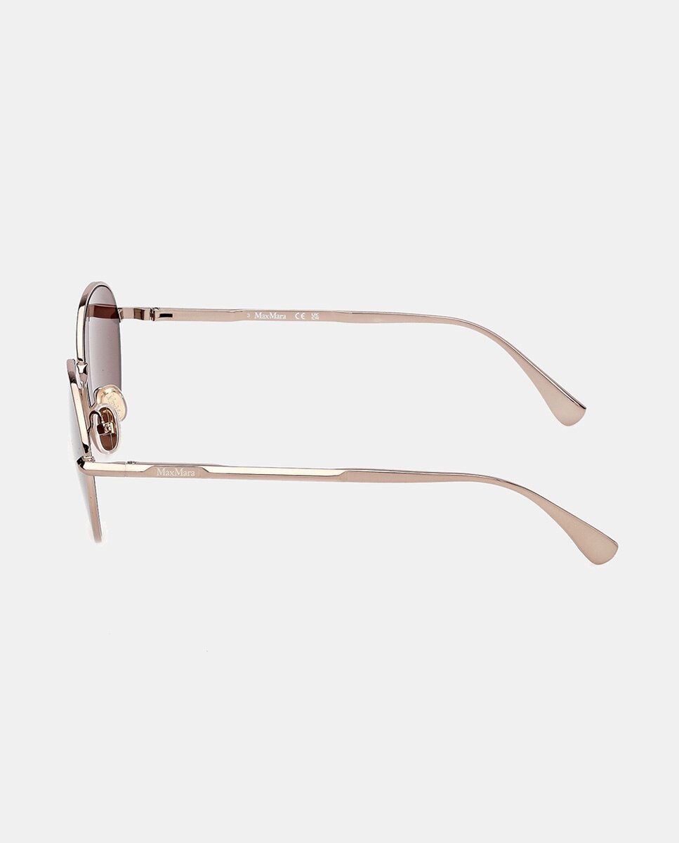 Gafas de sol MM0200 de mujer redonda en metal - Max Mara - Marrón Marrón-3