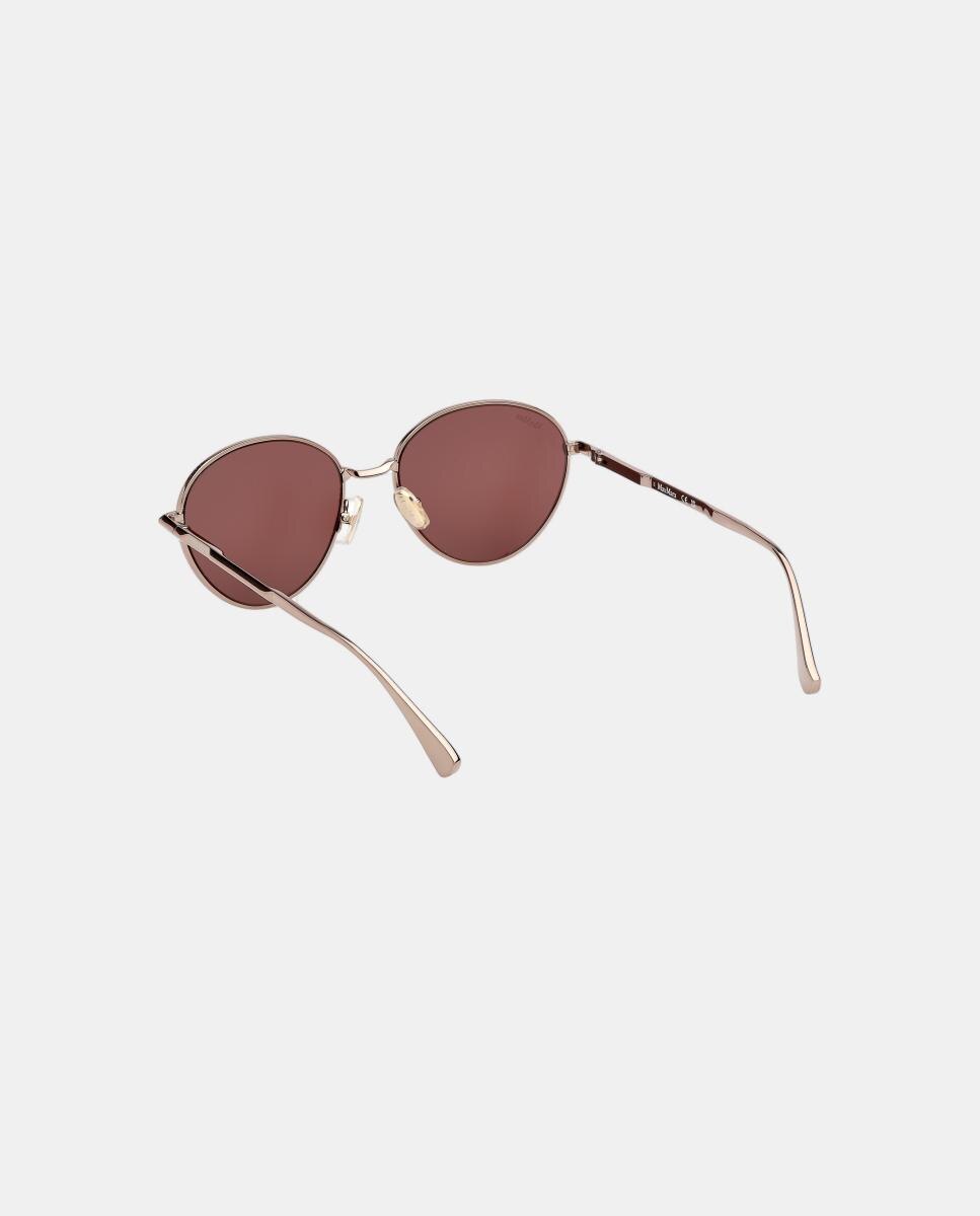 Gafas de sol MM0200 de mujer redonda en metal - Max Mara - Marrón Marrón-4