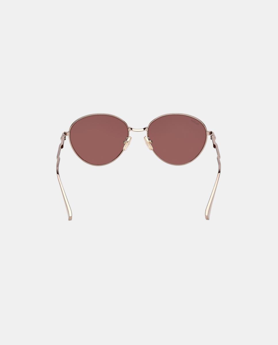 Gafas de sol MM0200 de mujer redonda en metal - Max Mara - Marrón Marrón-5