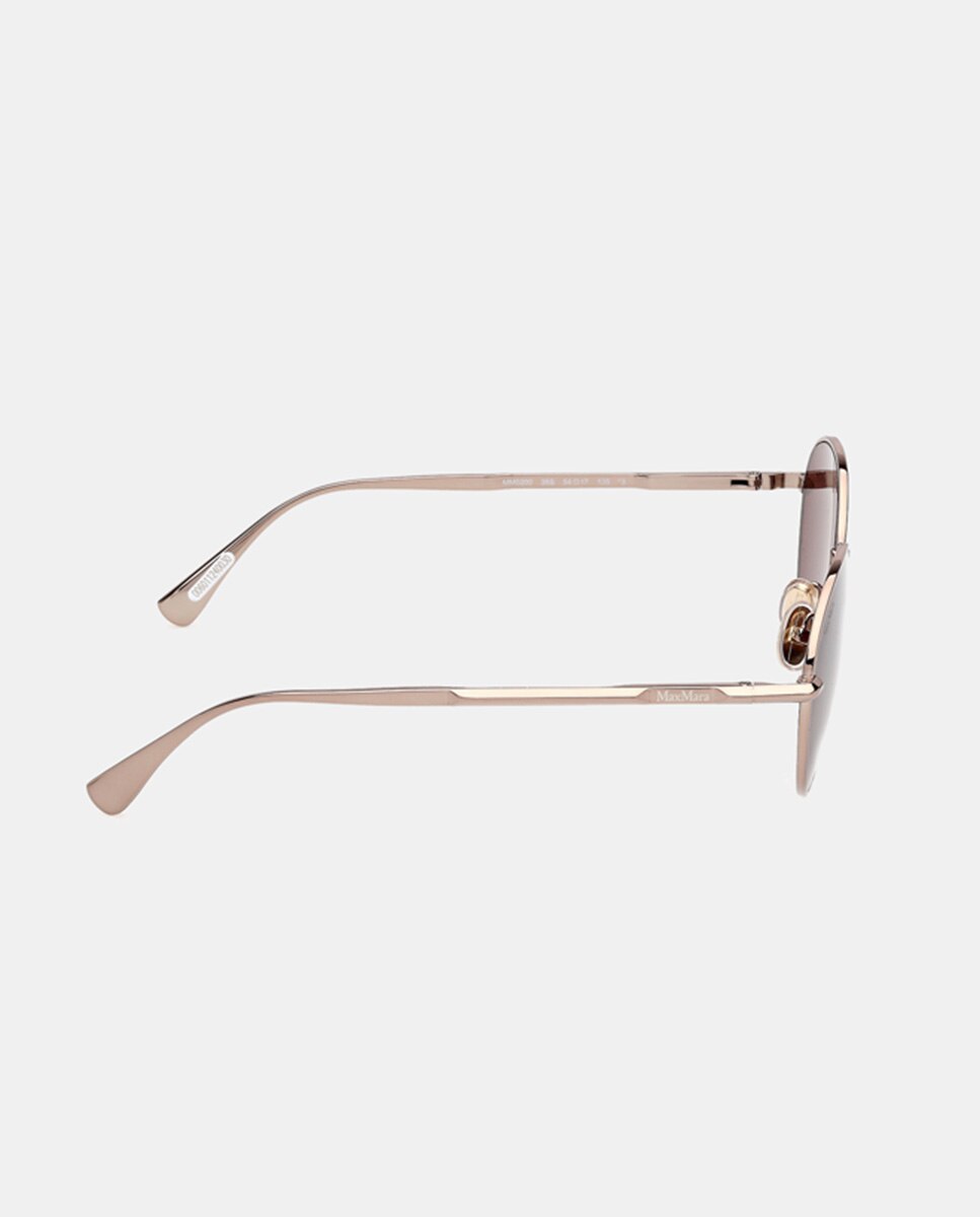 Gafas de sol MM0200 de mujer redonda en metal - Max Mara - Marrón Marrón-7