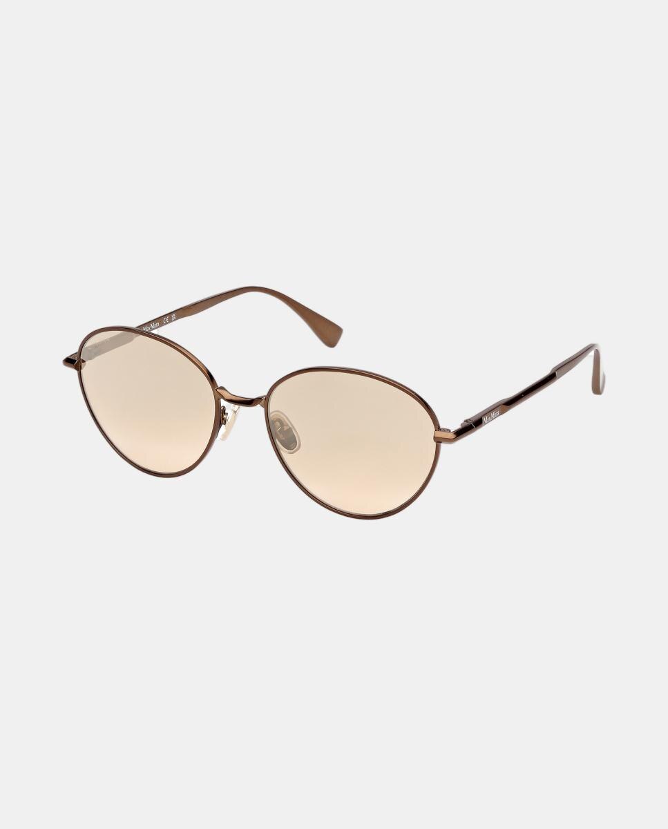 Gafas de sol MM0200 de mujer redonda en metal con lente fotocromatica - Max Mara - Marrón Marrón-2