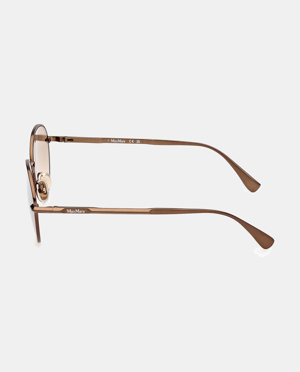 Gafas de sol MM0200 de mujer redonda en metal con lente fotocromatica - Max Mara - Marrón Marrón-3