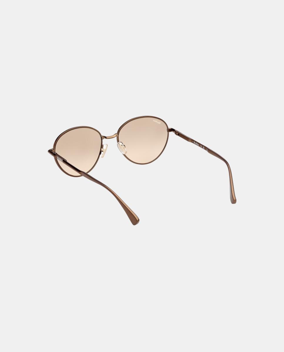 Gafas de sol MM0200 de mujer redonda en metal con lente fotocromatica - Max Mara - Marrón Marrón-4