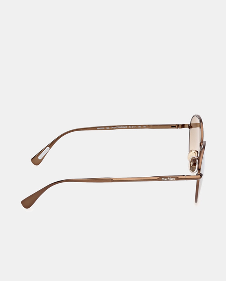 Gafas de sol MM0200 de mujer redonda en metal con lente fotocromatica - Max Mara - Marrón Marrón-7