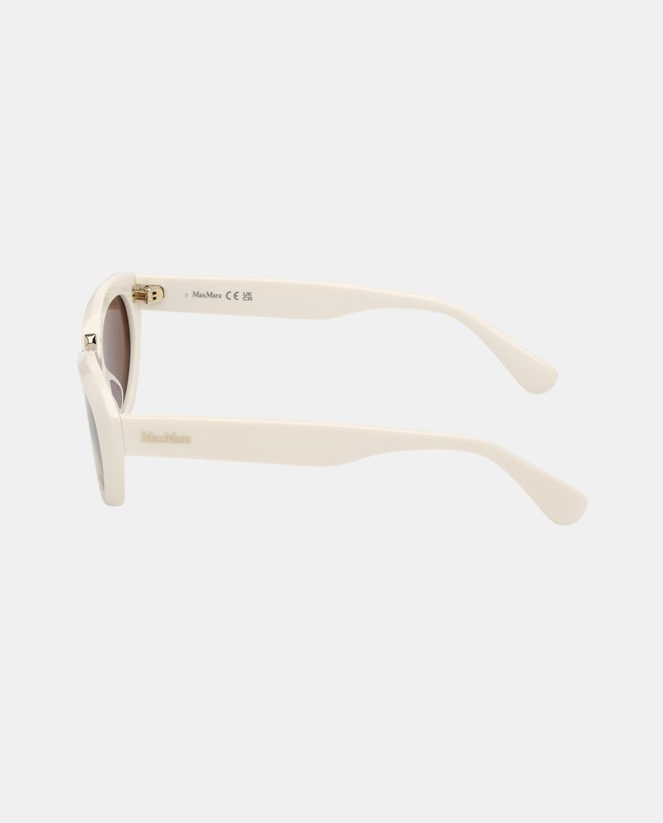Gafas de sol MM0203 de mujer geometrica en acetato - Max Mara - Crema Crema-3