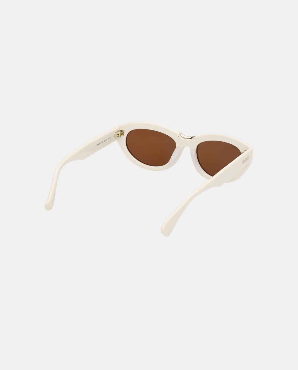 Gafas de sol MM0203 de mujer geometrica en acetato - Max Mara - Crema Crema-6