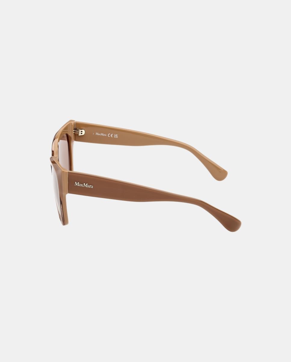 Imagen 3 de Gafas de sol MM0204 de mujer rectangular en acetato - Max Mara - Marrón Marrón