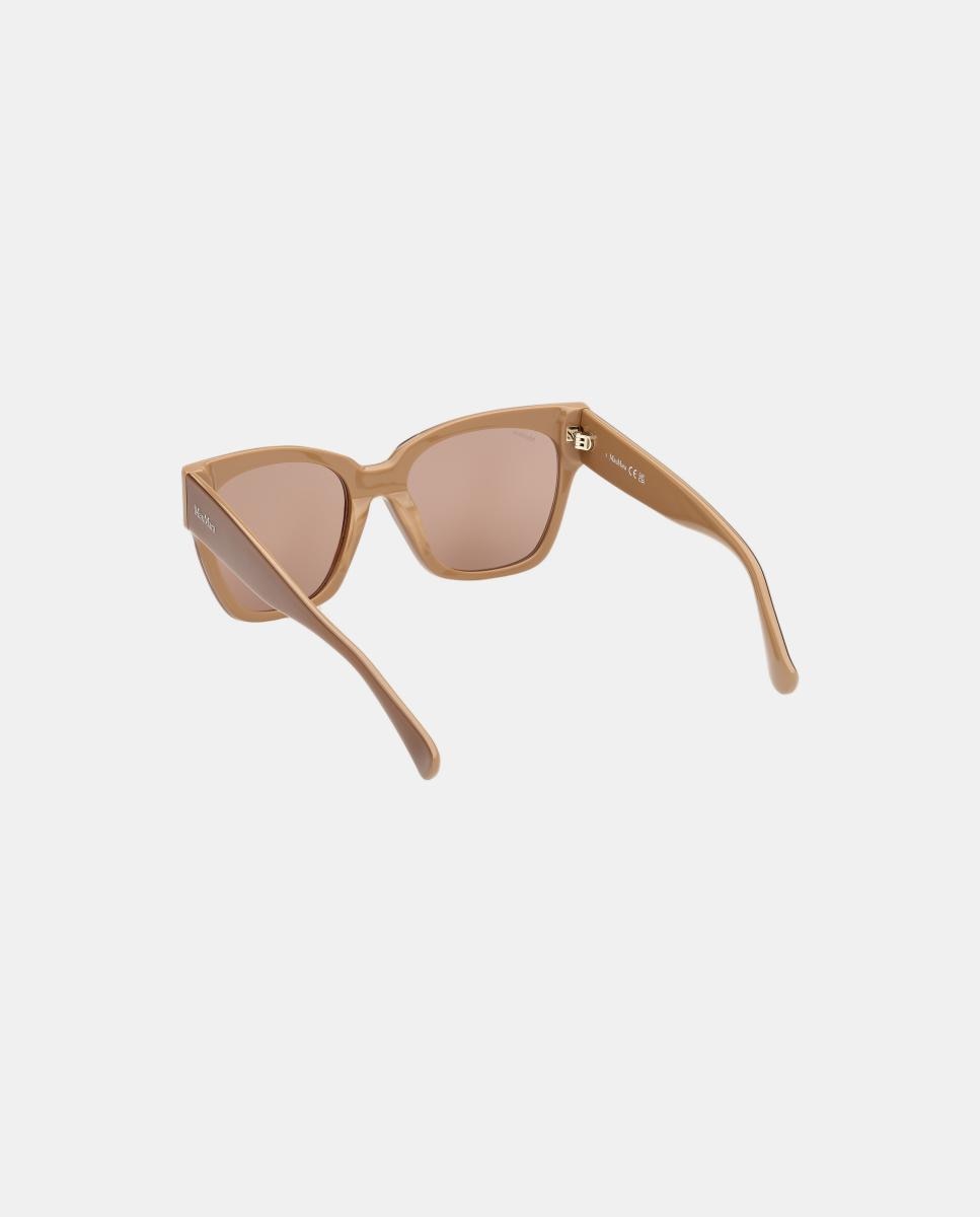 Imagen 4 de Gafas de sol MM0204 de mujer rectangular en acetato - Max Mara - Marrón Marrón