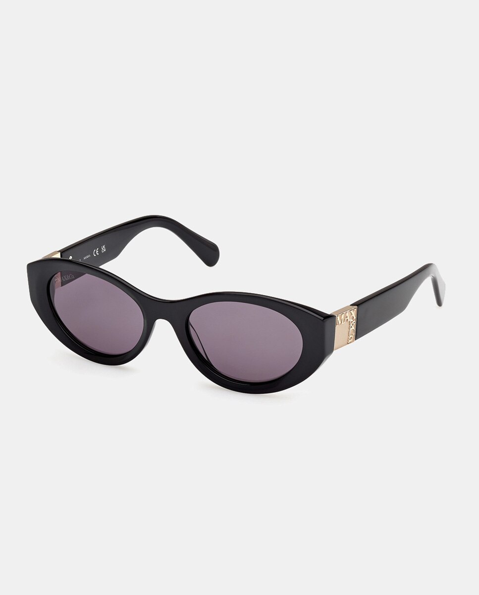 Gafa de sol de mujer redonda en acetato - Max&Co - Negro Negro-2