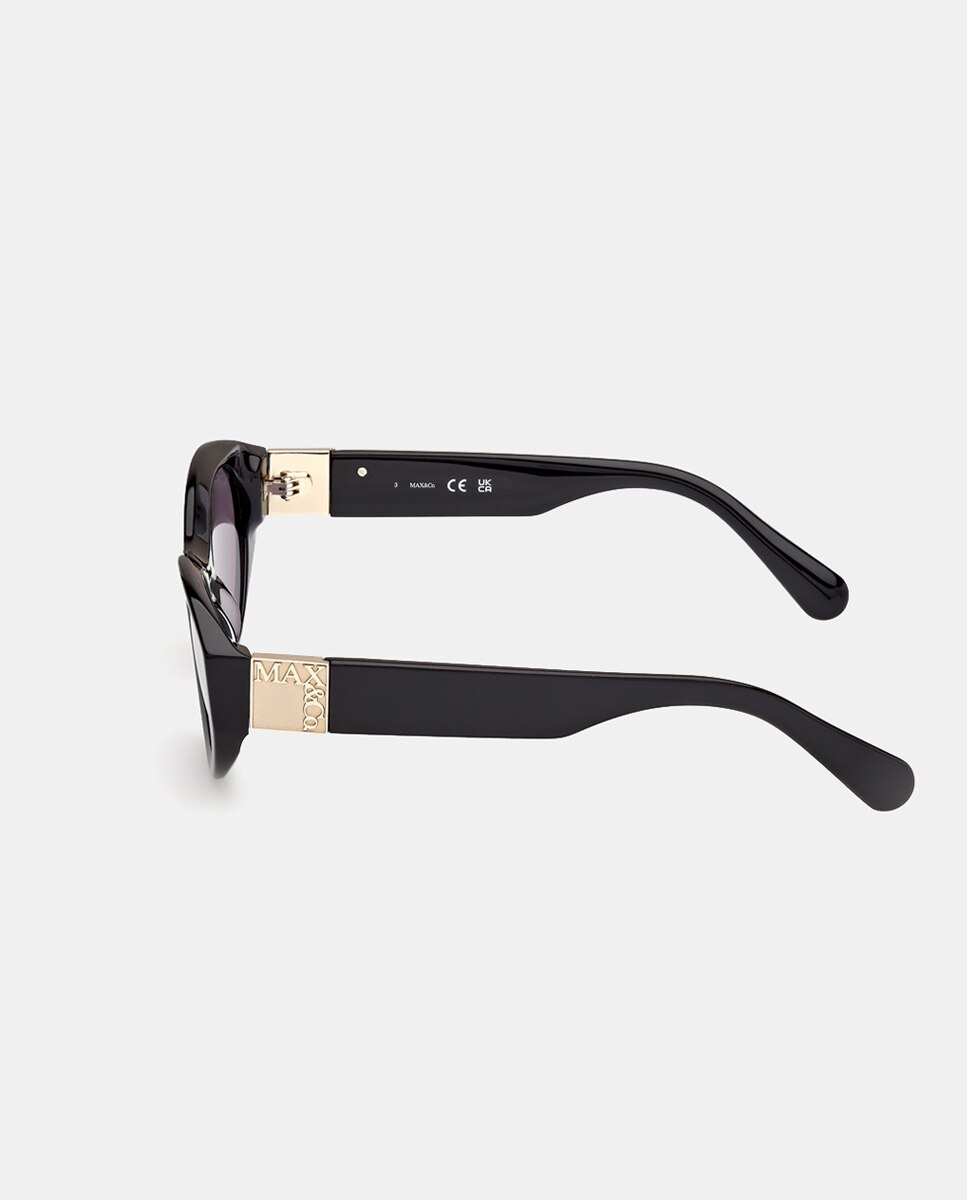 Gafa de sol de mujer redonda en acetato - Max&Co - Negro Negro-3