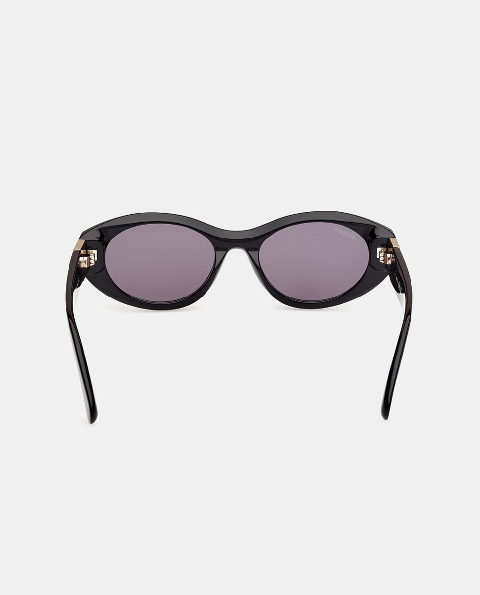 Gafa de sol de mujer redonda en acetato - Max&Co - Negro Negro-5