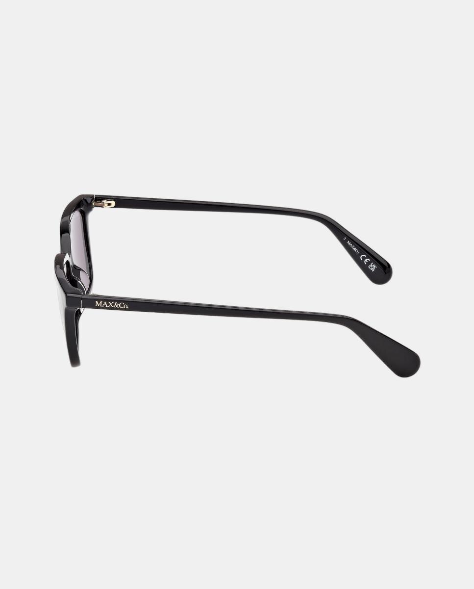 Gafas de sol MO0165 de mujer rectangular en acetato - Max&Co - Negro Negro-3