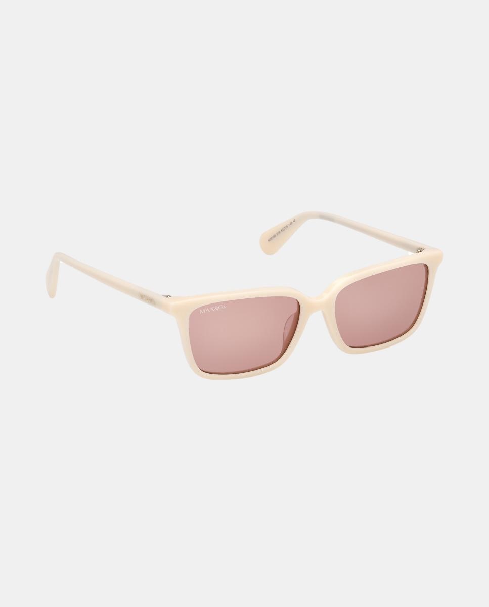 Gafas de sol MO0165 de mujer rectangular en acetato - Max&Co - Blanco Blanco-8