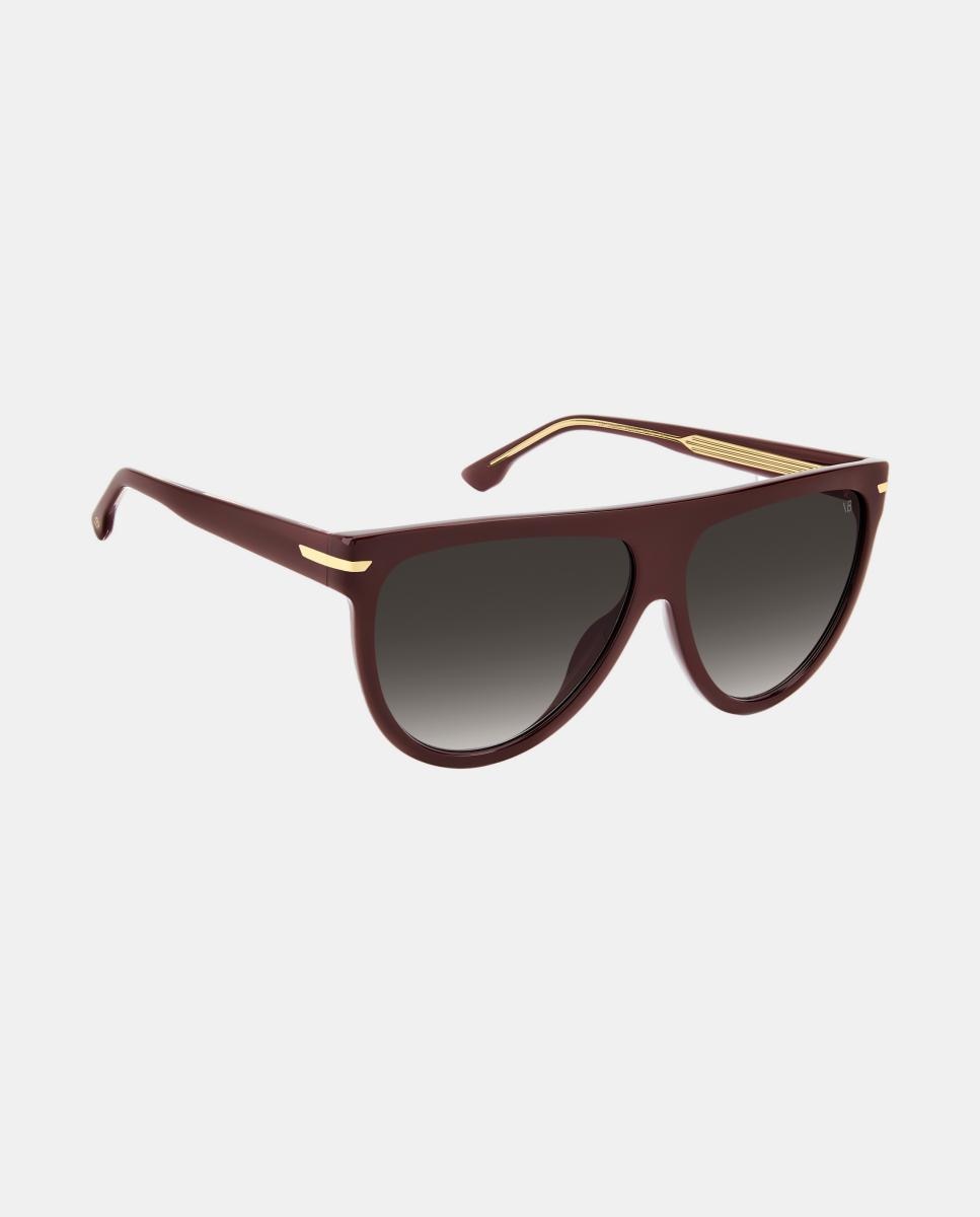 Gafa de sol de mujer rectangular en acetato con lente degradada - Victoria Beckham - Granate Granate-2