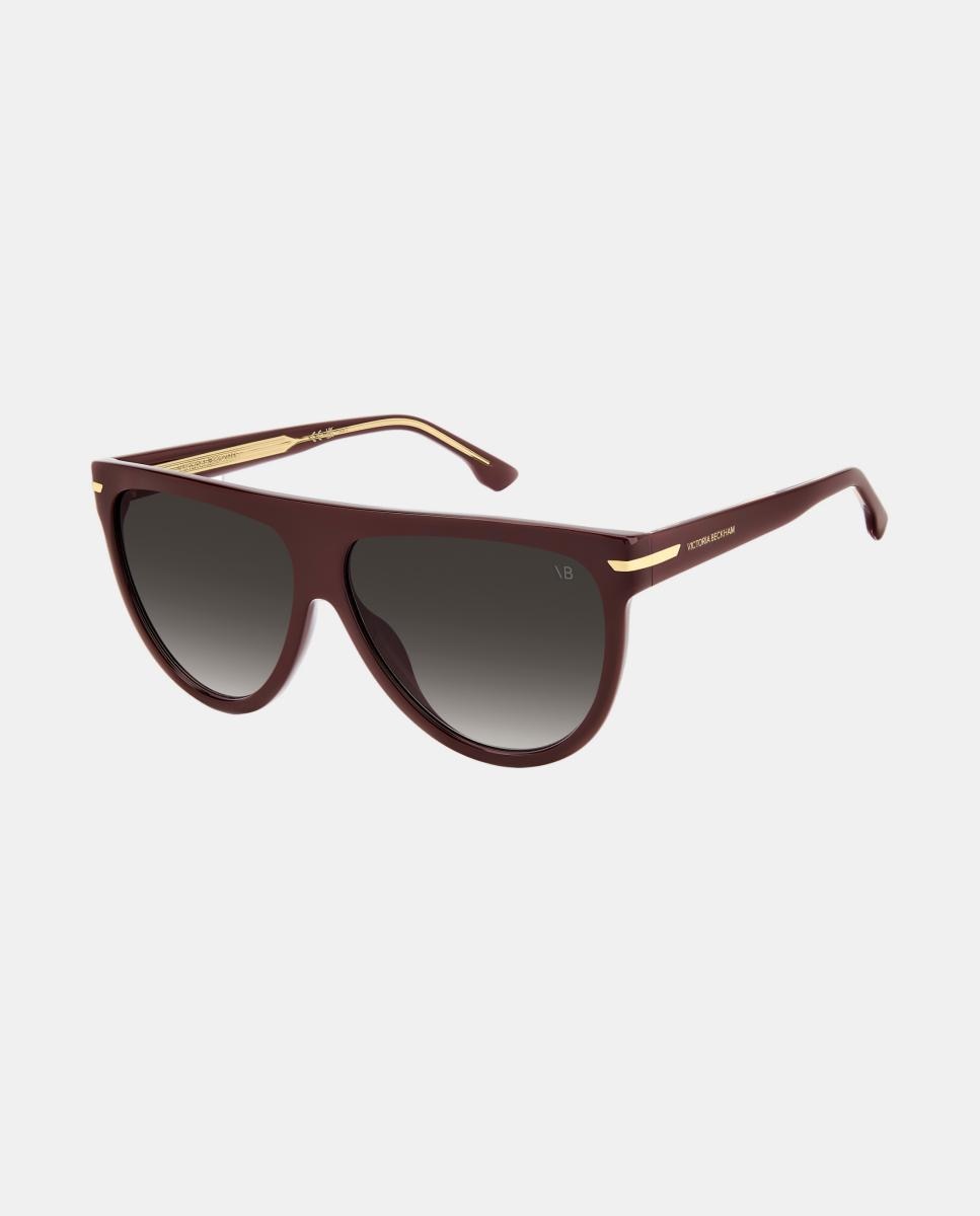 Gafa de sol de mujer rectangular en acetato con lente degradada - Victoria Beckham - Granate Granate-3