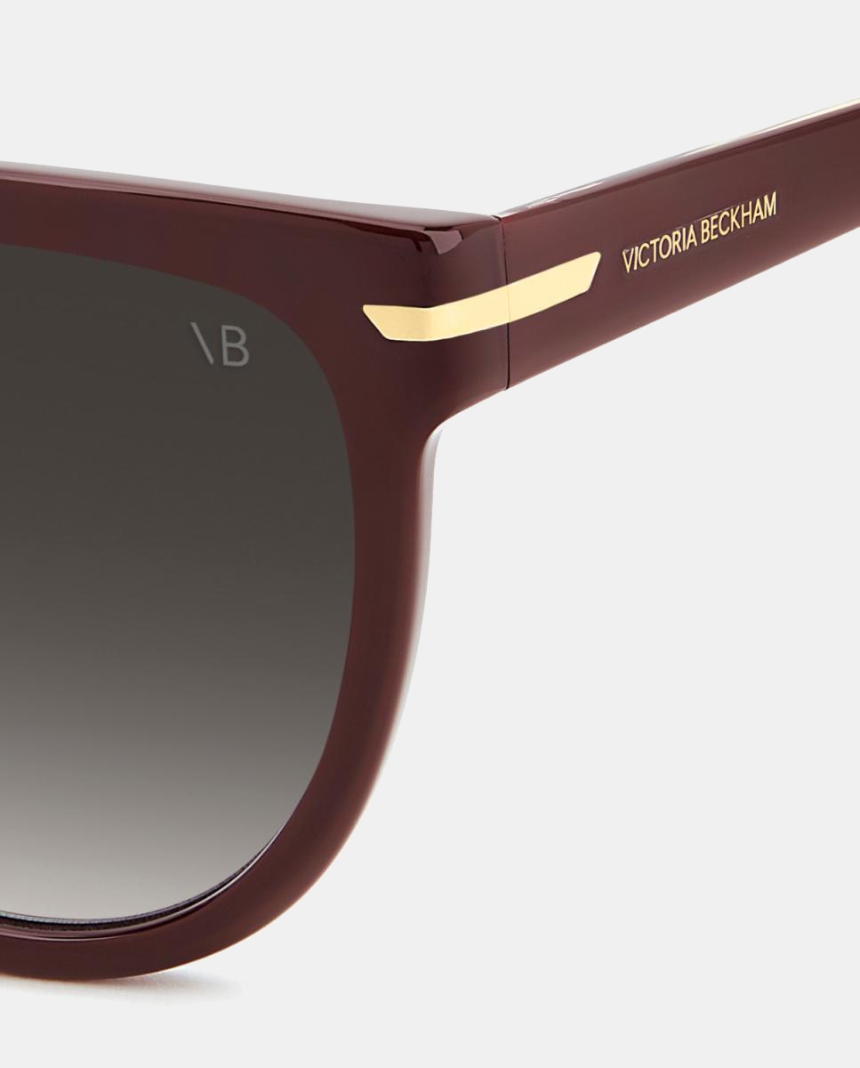Gafa de sol de mujer rectangular en acetato con lente degradada - Victoria Beckham - Granate Granate-4