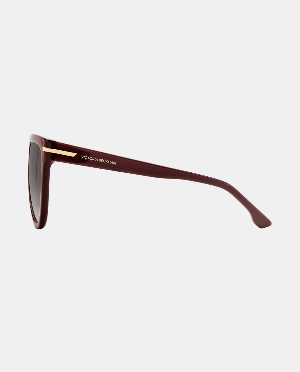 Gafa de sol de mujer rectangular en acetato con lente degradada - Victoria Beckham - Granate Granate-5