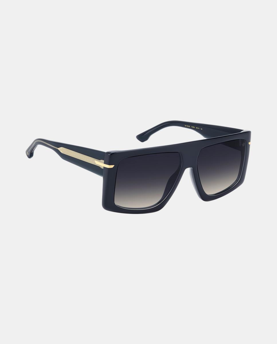 Gafa de sol de mujer rectangular en acetato con lente degradada - Victoria Beckham - Azul Azul-2