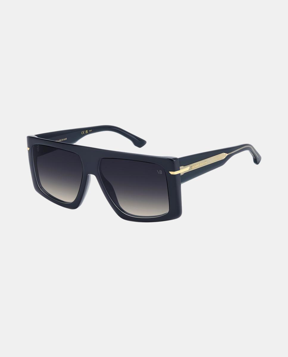 Gafa de sol de mujer rectangular en acetato con lente degradada - Victoria Beckham - Azul Azul-3