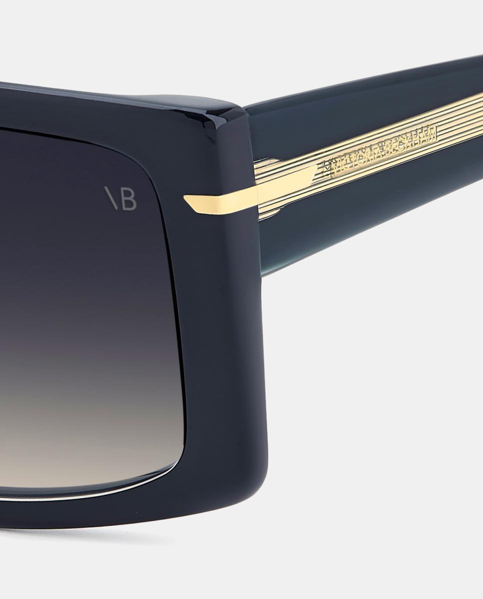 Gafa de sol de mujer rectangular en acetato con lente degradada - Victoria Beckham - Azul Azul-4