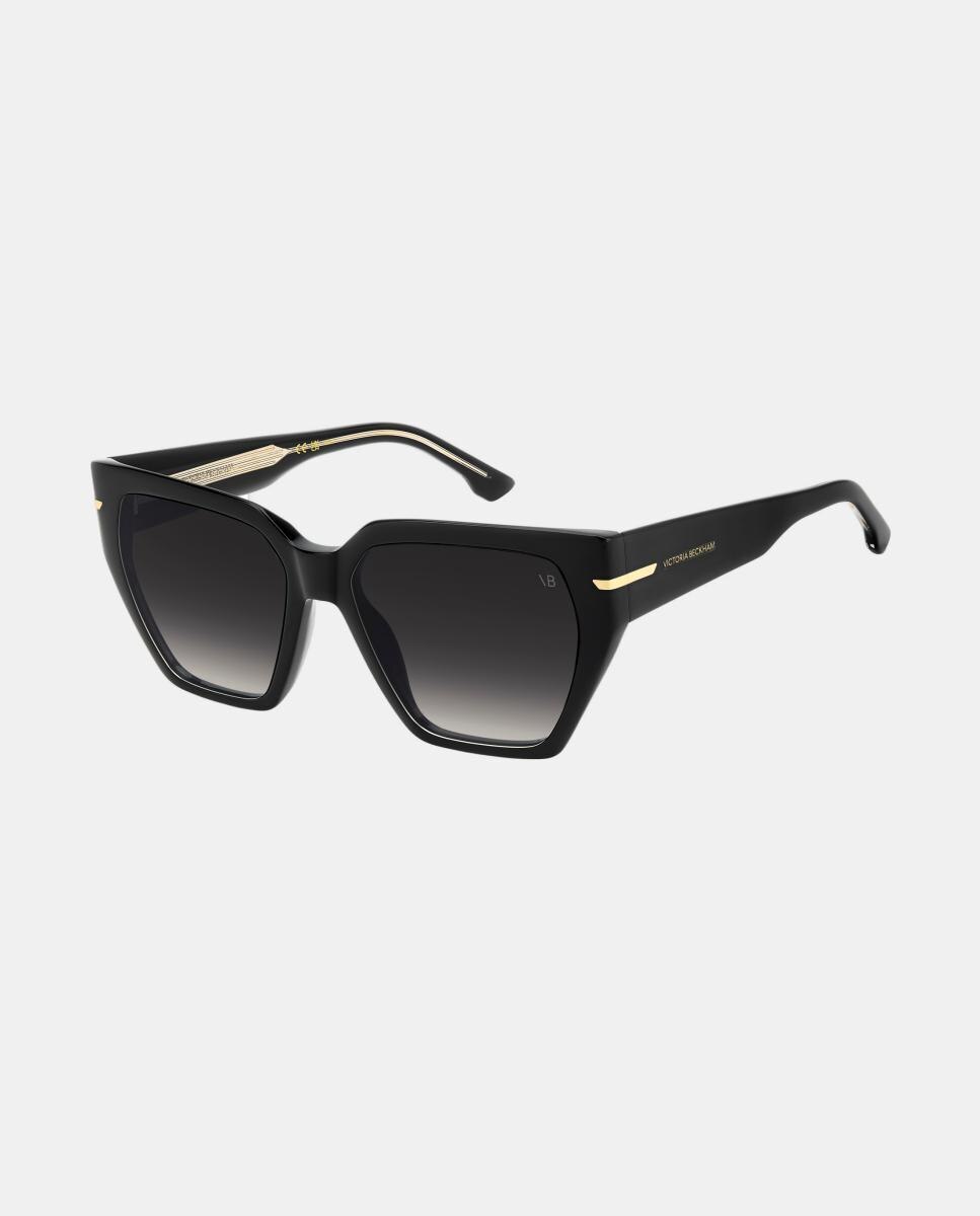 Gafa de sol de mujer rectangular en acetato con lente degradada - Victoria Beckham - Negro Negro-3