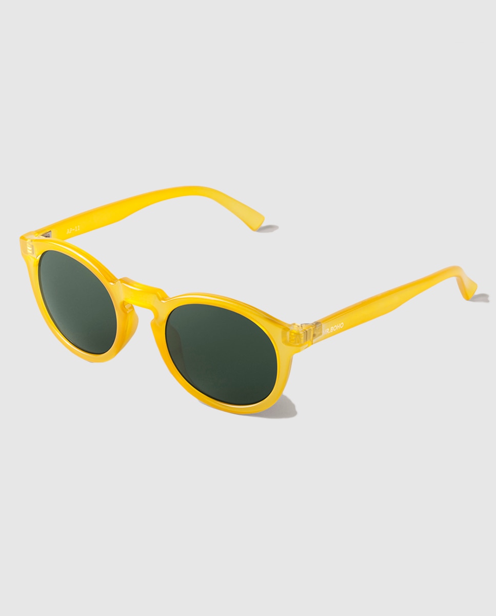 Óculos de Sol Jordaan com Lentes em Contraste em Poliamida - Amarelo Amarelo-2