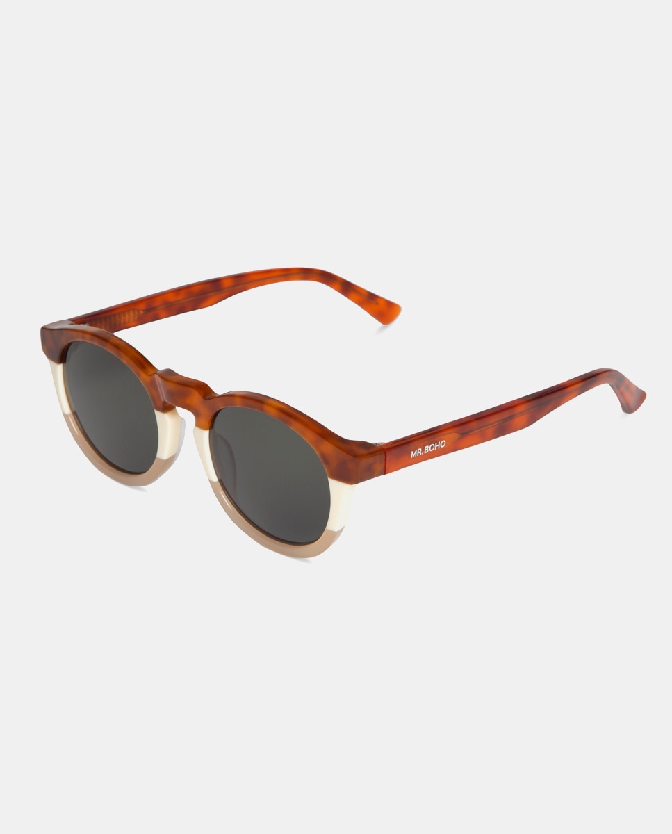 Óculos de Sol Unissexo Redondos de Acetato - Multicolor Multicolor-2