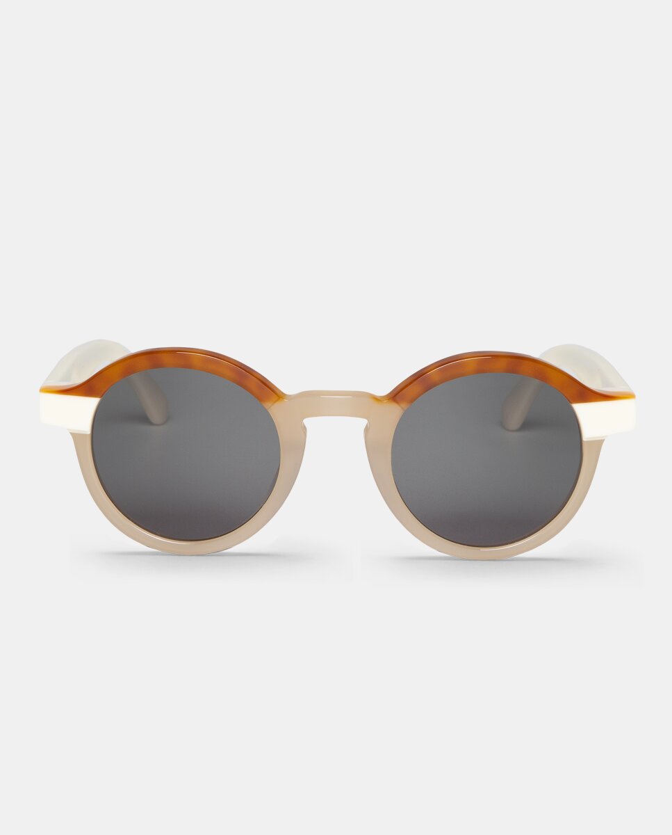 Óculos de Sol Unissexo Redondos de Acetato Bicolor Multicolor-1