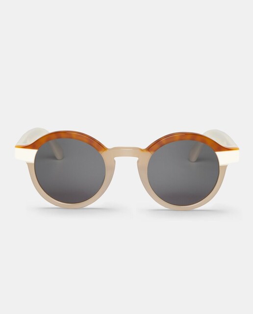 Gafas de sol unisex redondas de acetato bicolor