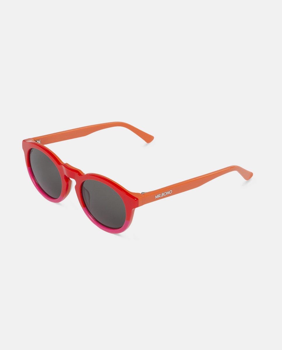 Óculos de sol unissexo pantos com parte da frente multicolor Vermelho-4