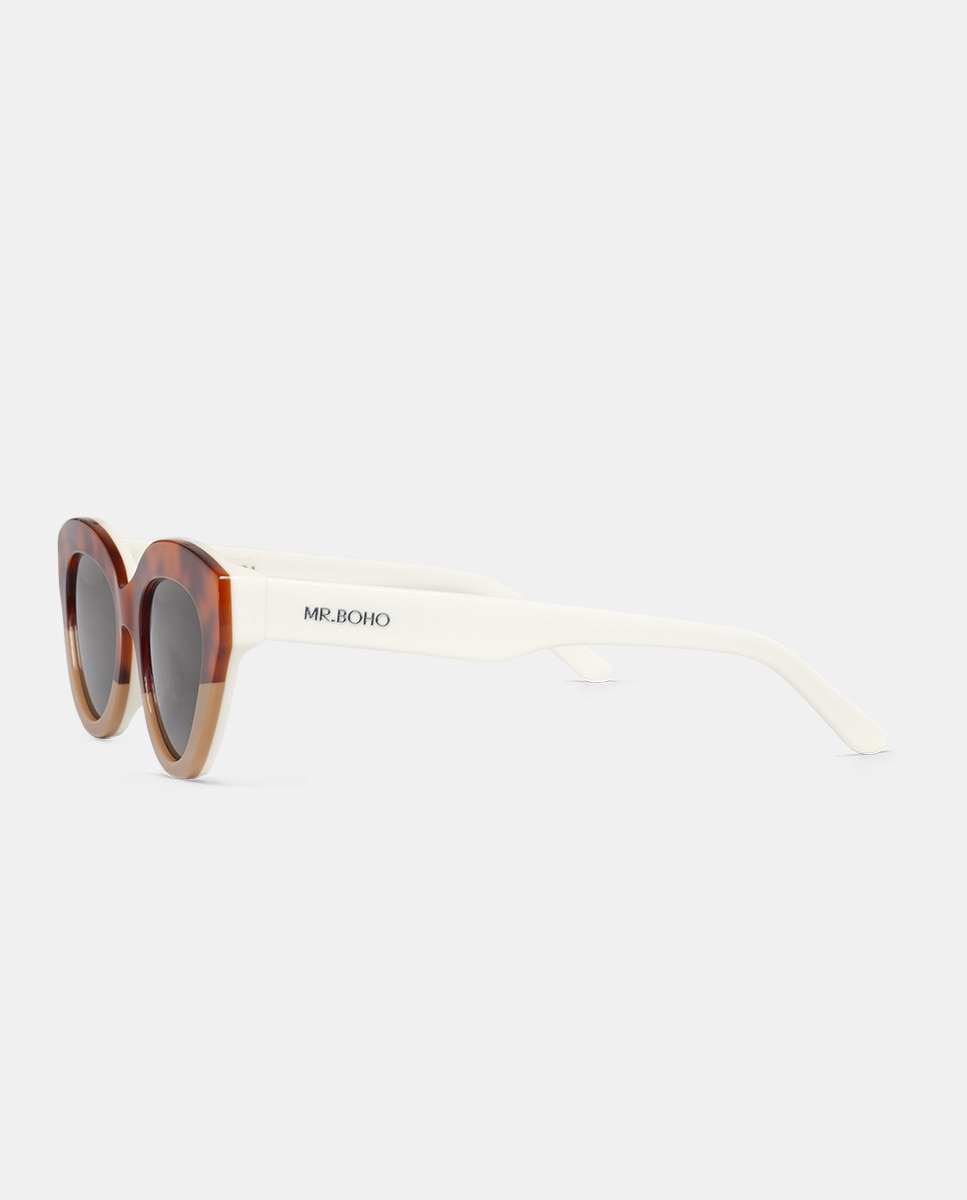 Óculos de sol com armação cat eye de acetato pretos Multicolor-3